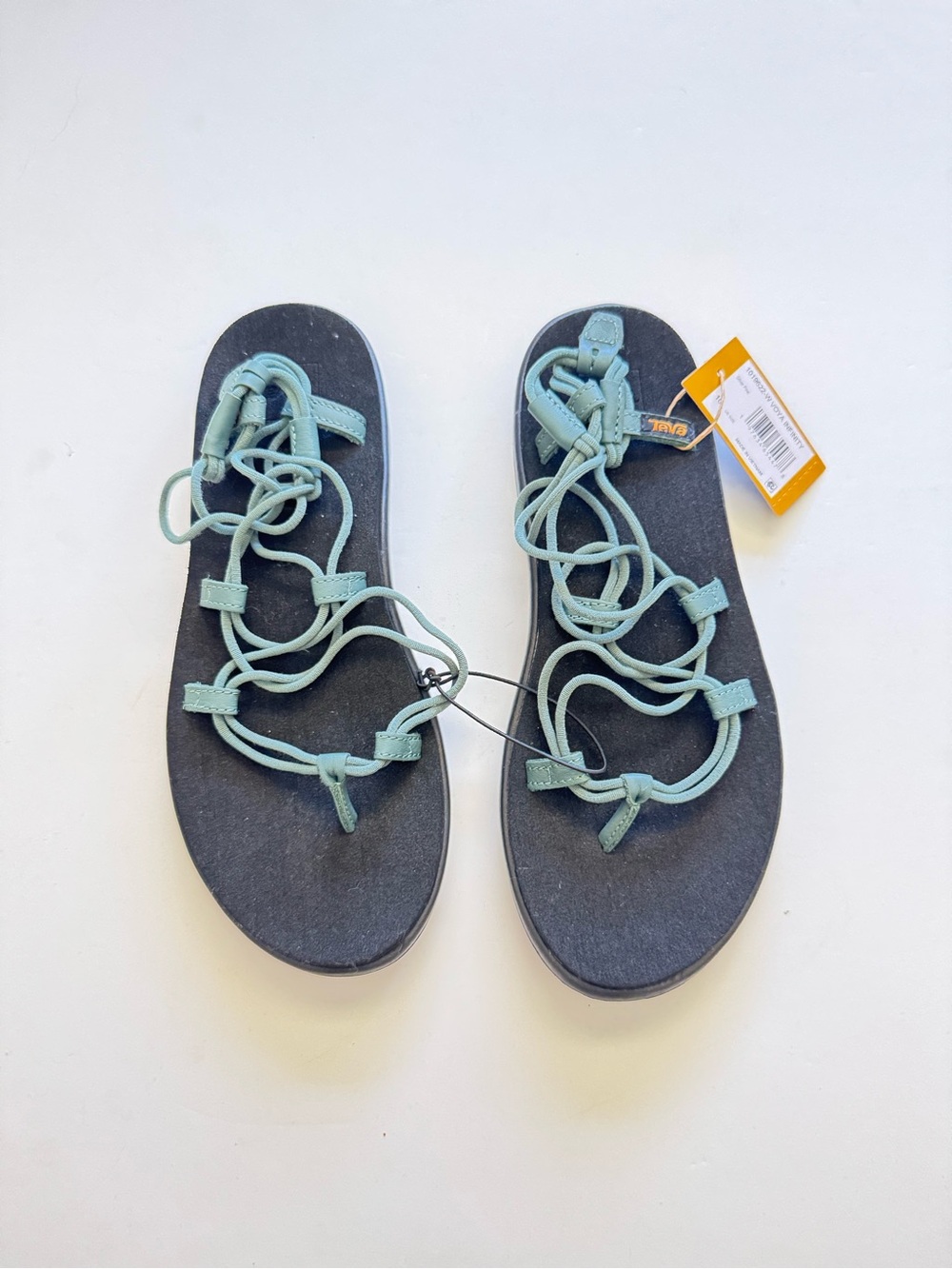 NWT Teva Yoga Infinity Strappy Lace-Up Sandals in Light Teal size 10